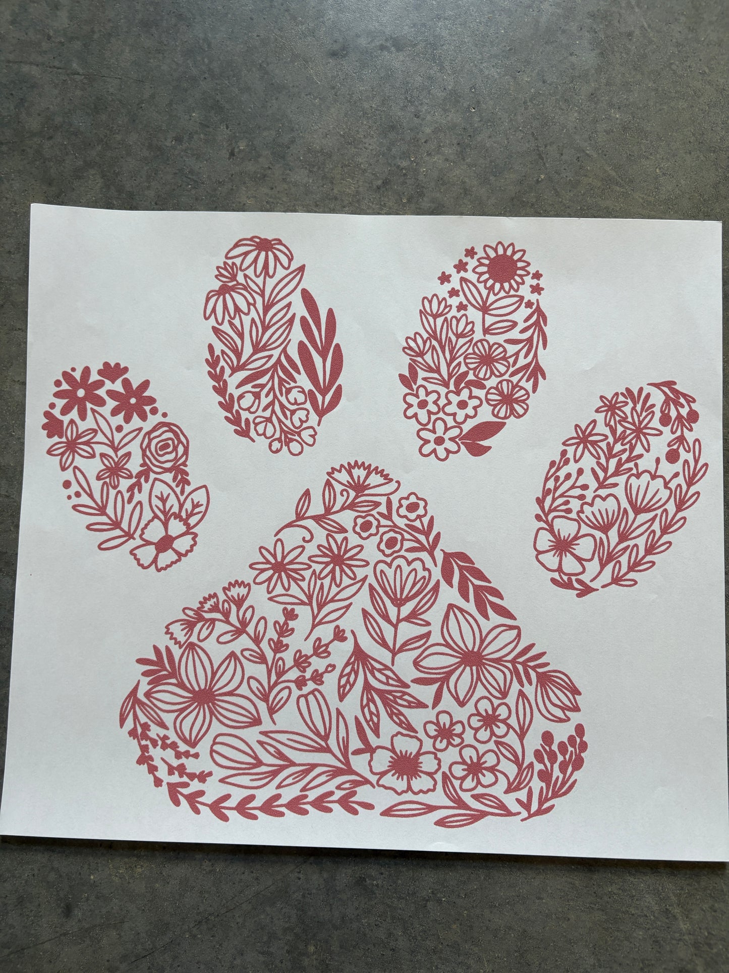 Floral Paw Print Crewneck Sweatshirt